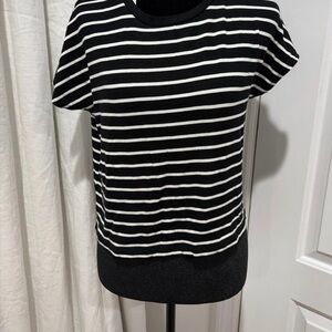 Zara Terez Black & White Striped Short Sleeve Tee